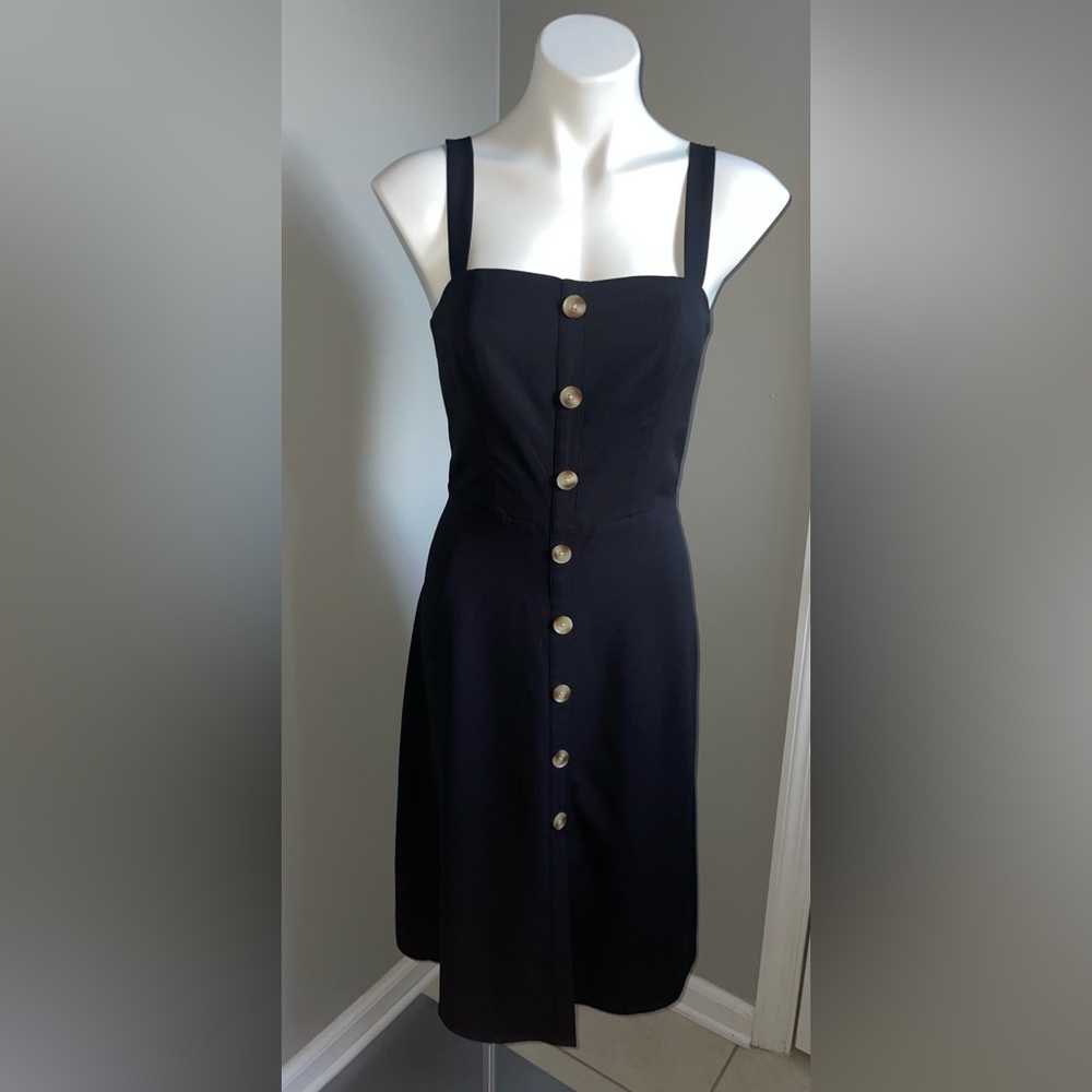 Express Black A line Dress with Buttons
